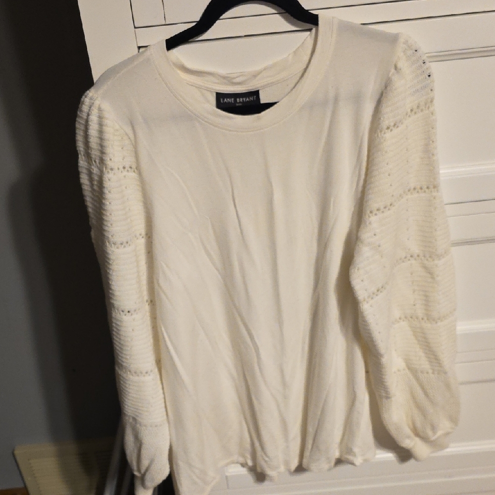 Lane Bryant Women's Ivory Knit Sweater